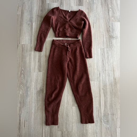 Anthropologie Daily Practice Women’s Teddy Fuzzy Sweats Set Brown - Size XS - Picture 4 of 11
